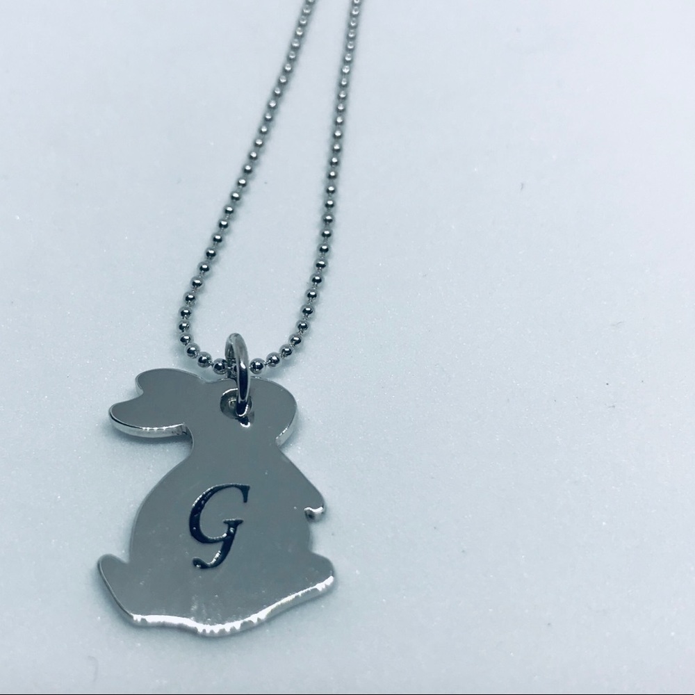 Sterling Silver Personalized Initial Rabbit - Picture 3 of 8